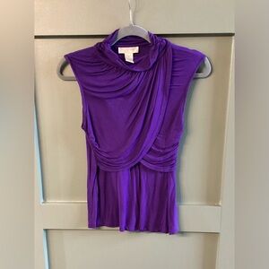 KENAR Draped Mock Turtleneck Top